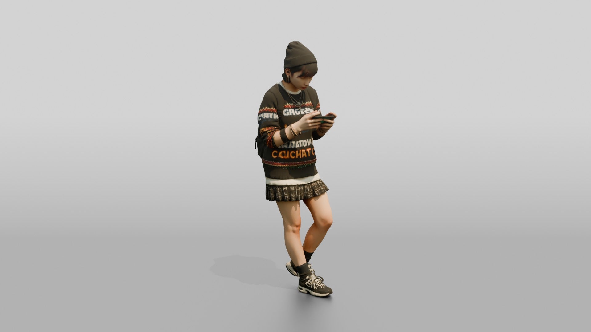 Asian Woman Gaming on Smartphone