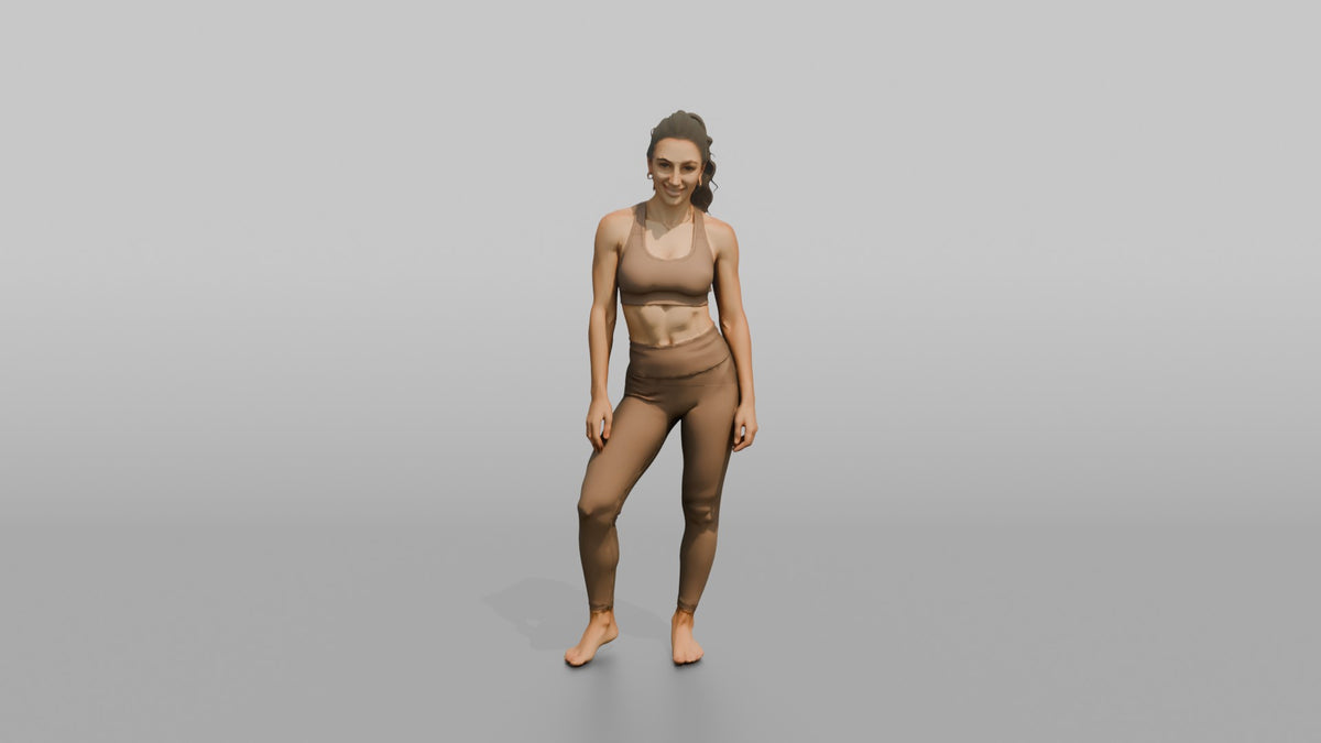 Fitness Influencer Woman Standing With A Slight Hip Pop - 3D character model, view 5