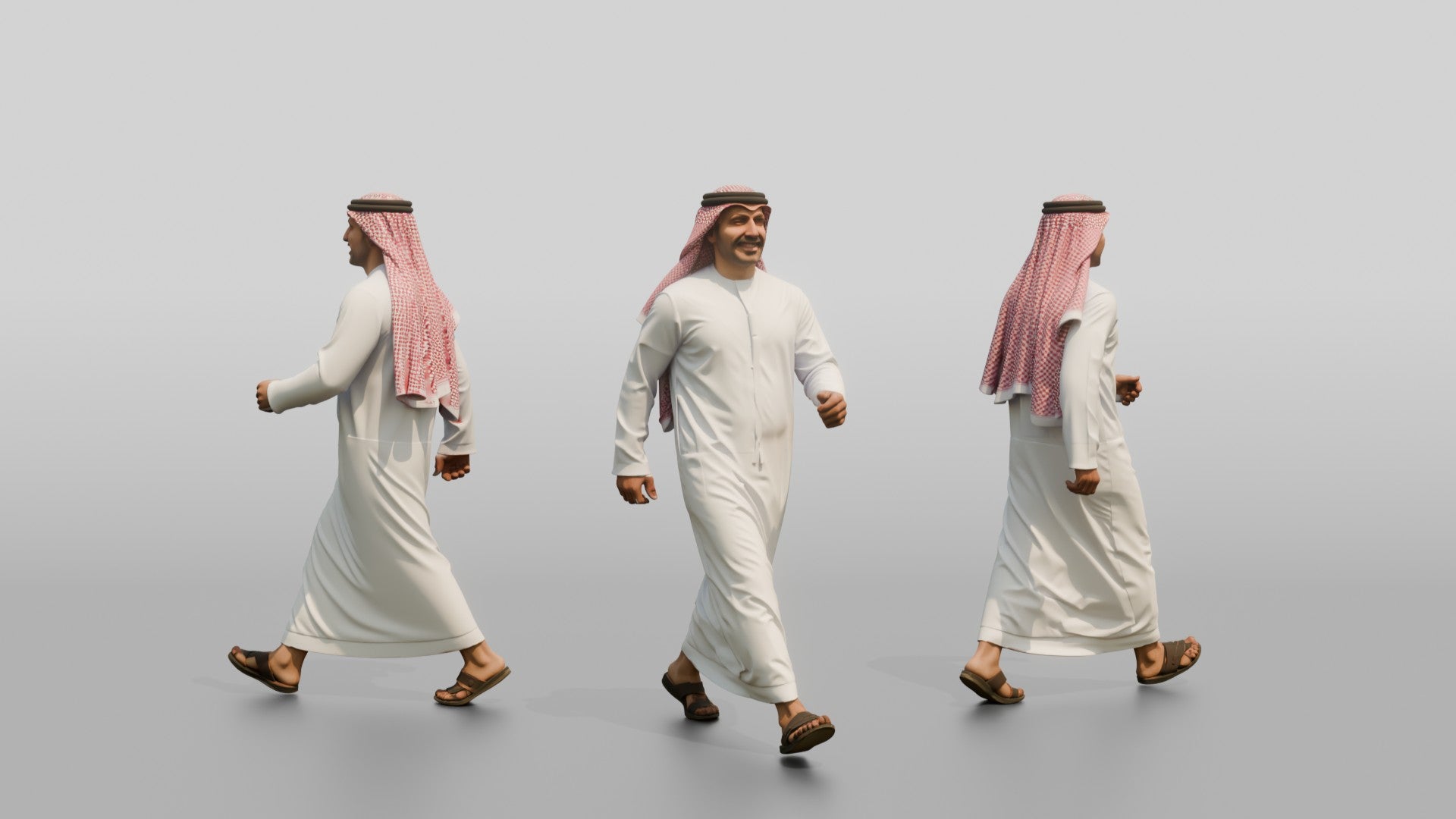 Middle-Aged Athletic Emirati Man in Kandura and Ghutra