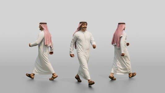 Middle-Aged Athletic Emirati Man in Kandura and Ghutra