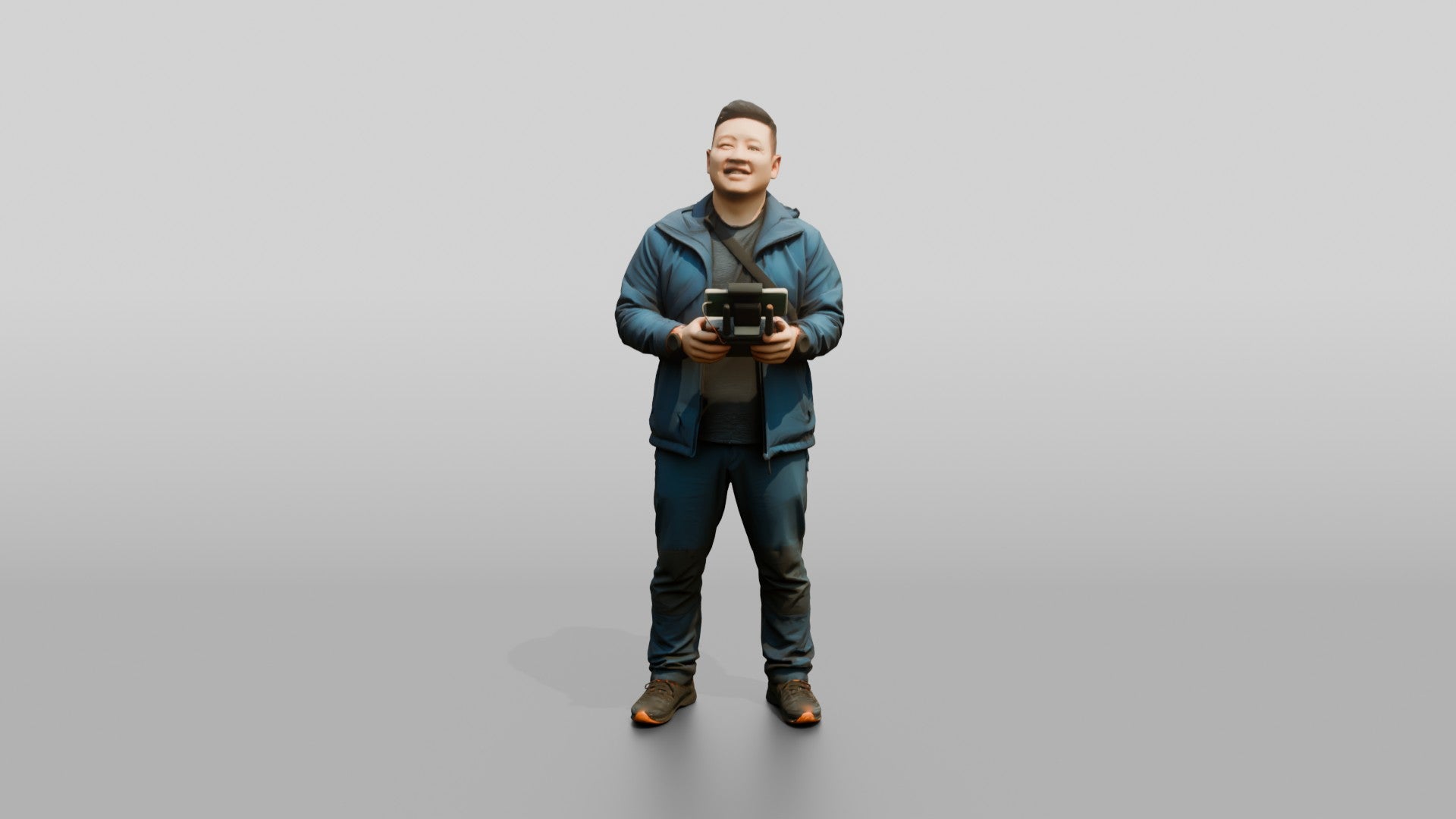 Chinese Man Flying a Drone
