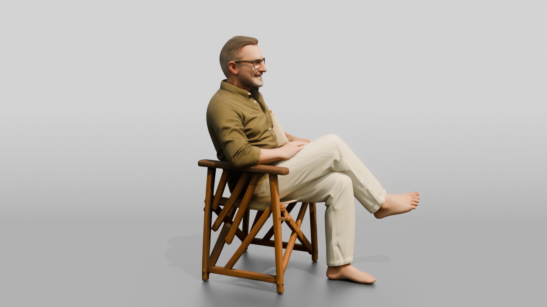 Older Man Relaxing in a Chair
