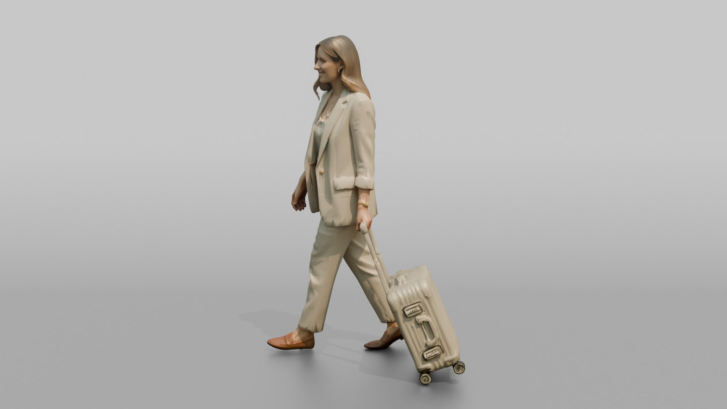 Vacationer Wearing Chic White Linen Suit Rolled Up