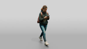 Teenage Girl Navigating New City - 3D character model, view 1