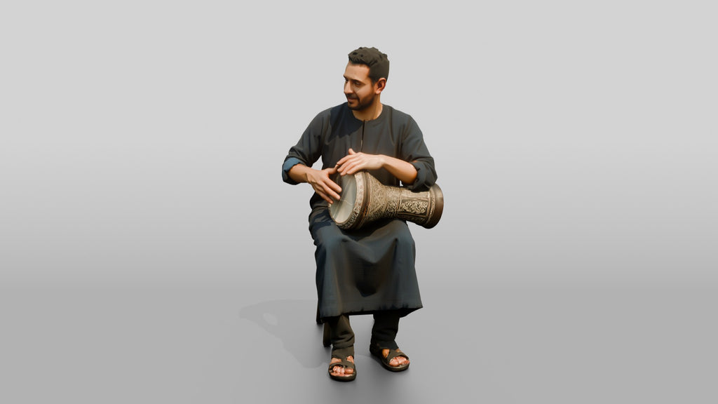Darbuka Drummer Playing Goblet Drum
