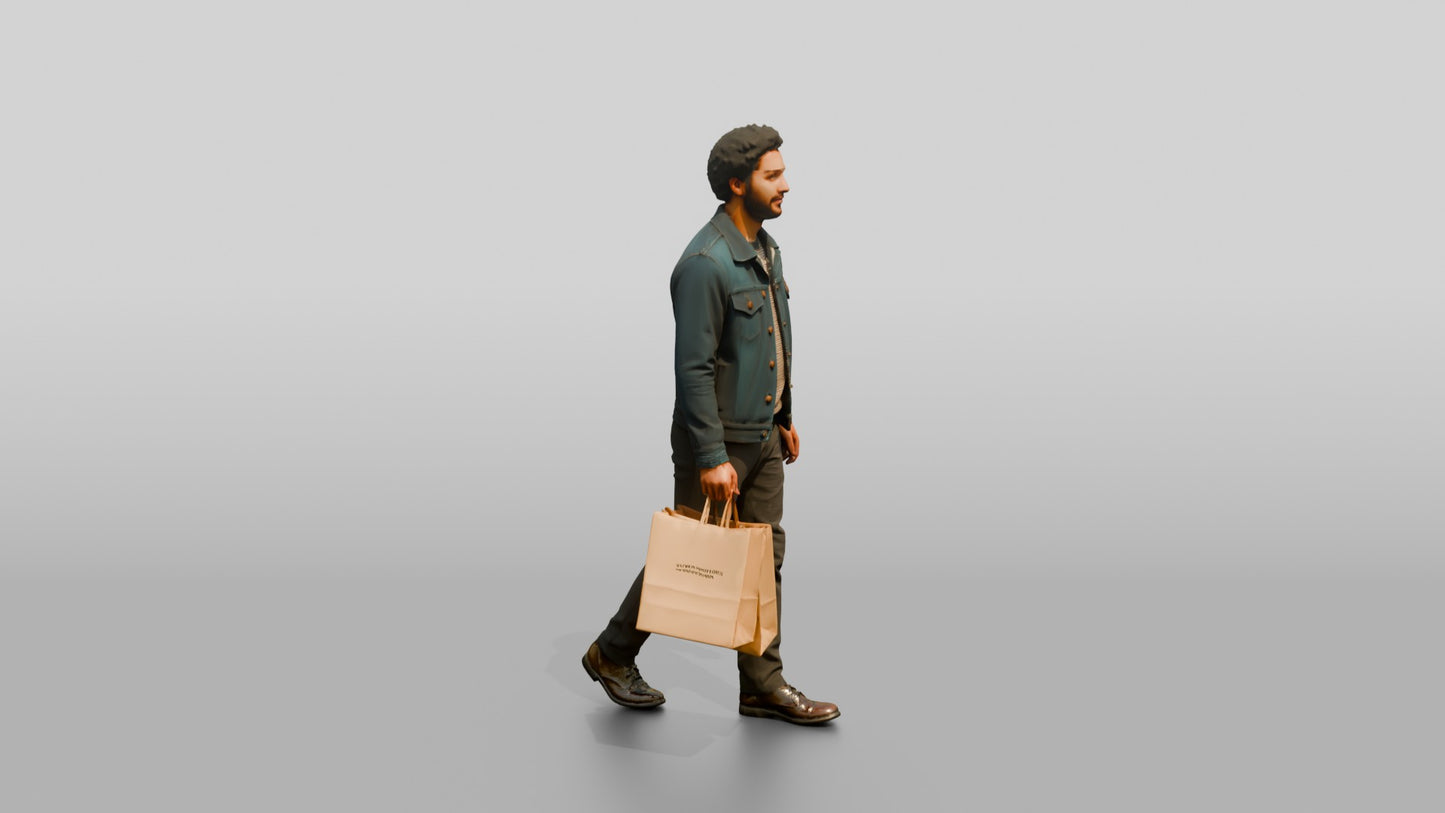 Afro-Latino Man in Casual Denim Jacket