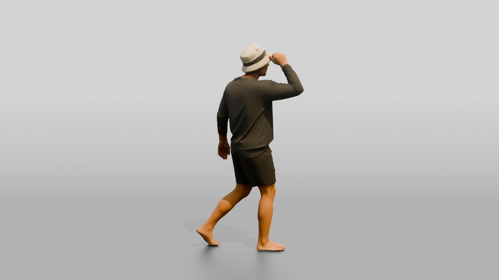 Man Adjusting Bucket Hat Brim
