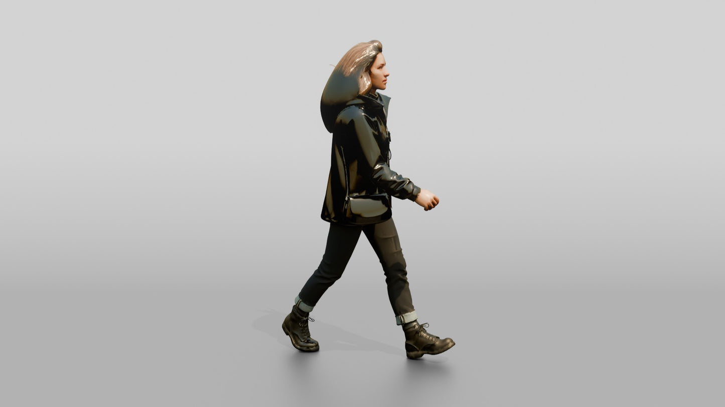 Caucasian Woman in Technical Winter Jacket
