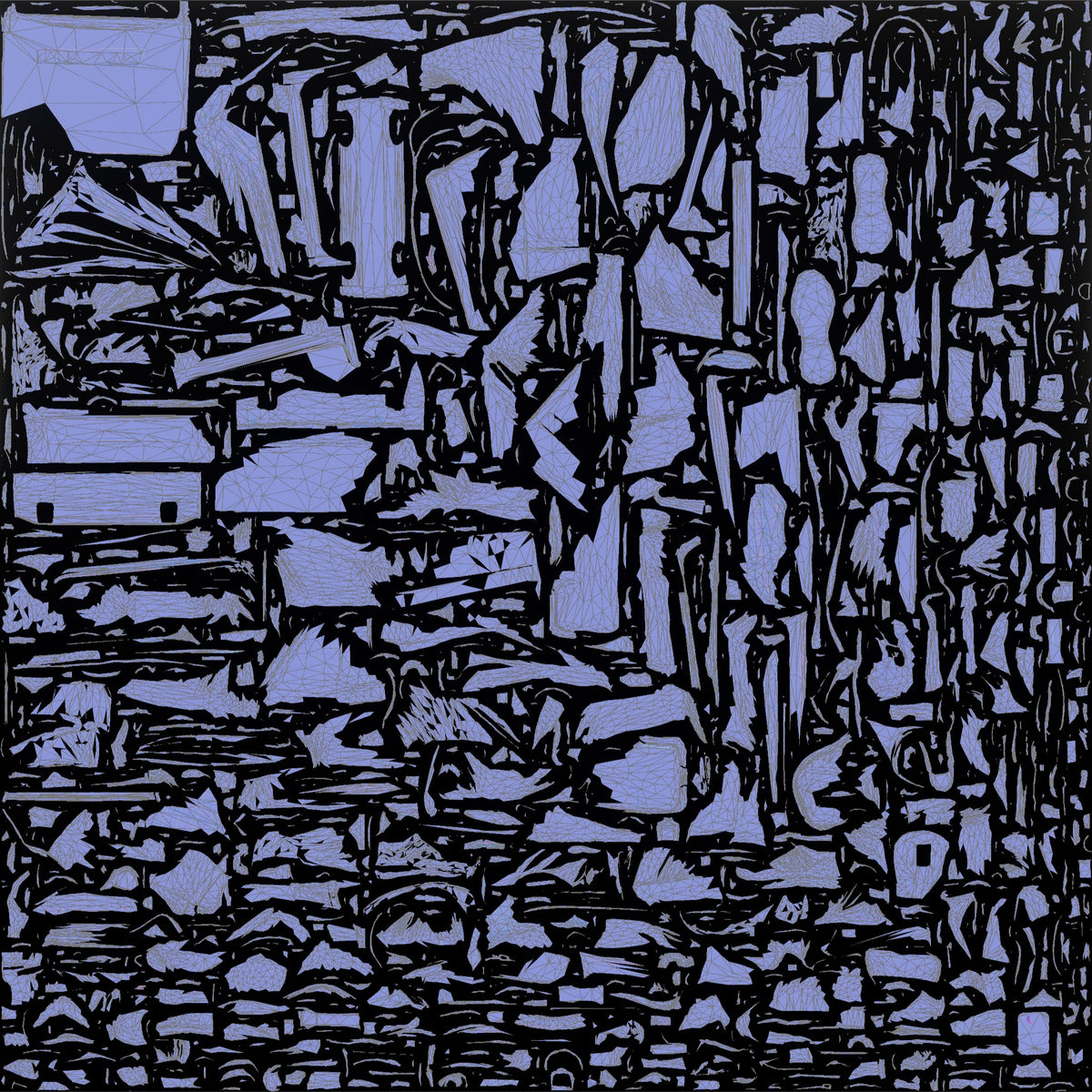 Man in Plaid Shirt Drinking Coffee and Texting with Luggage - UV layout, normal map