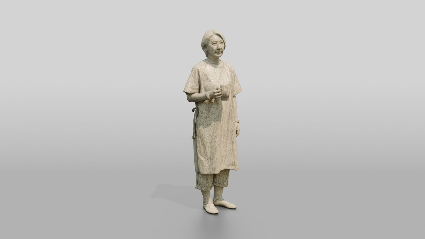Elderly Woman Patient Holding a Coffee Cup