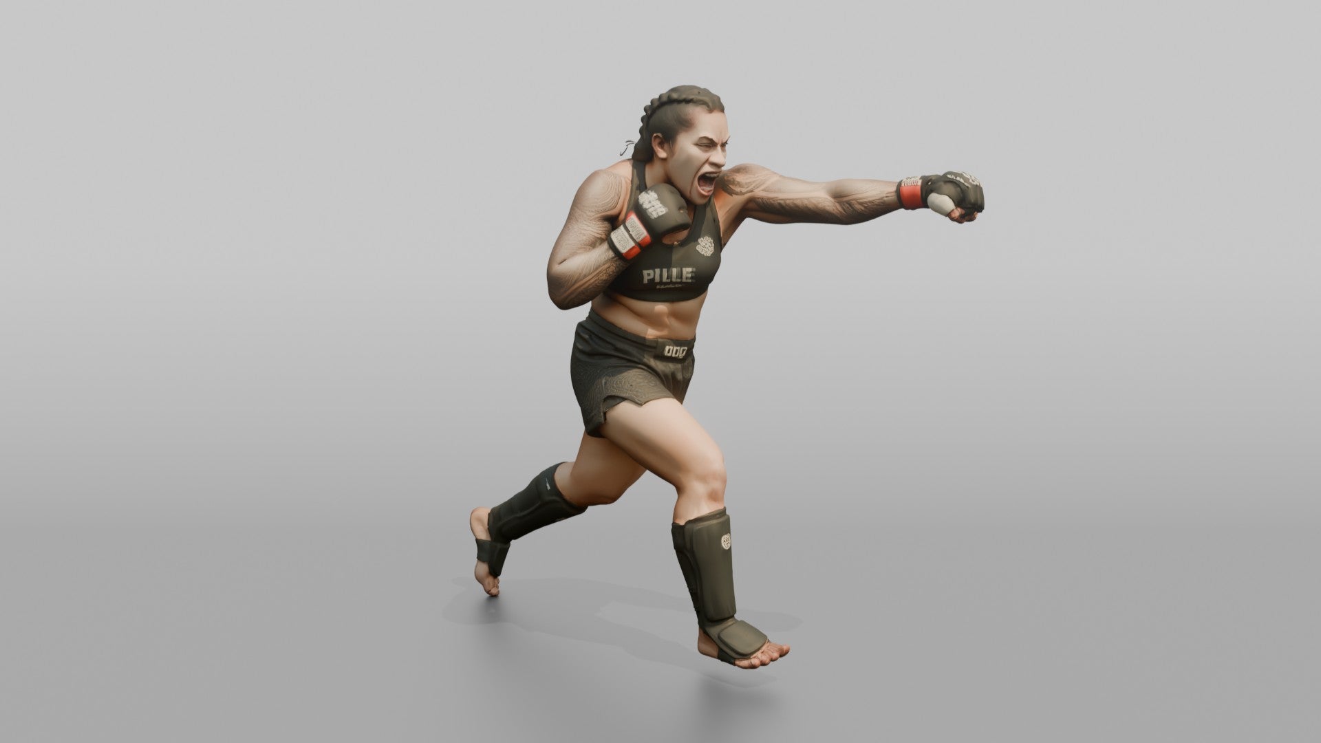 MMA Fighter Heavy Right Cross Punch