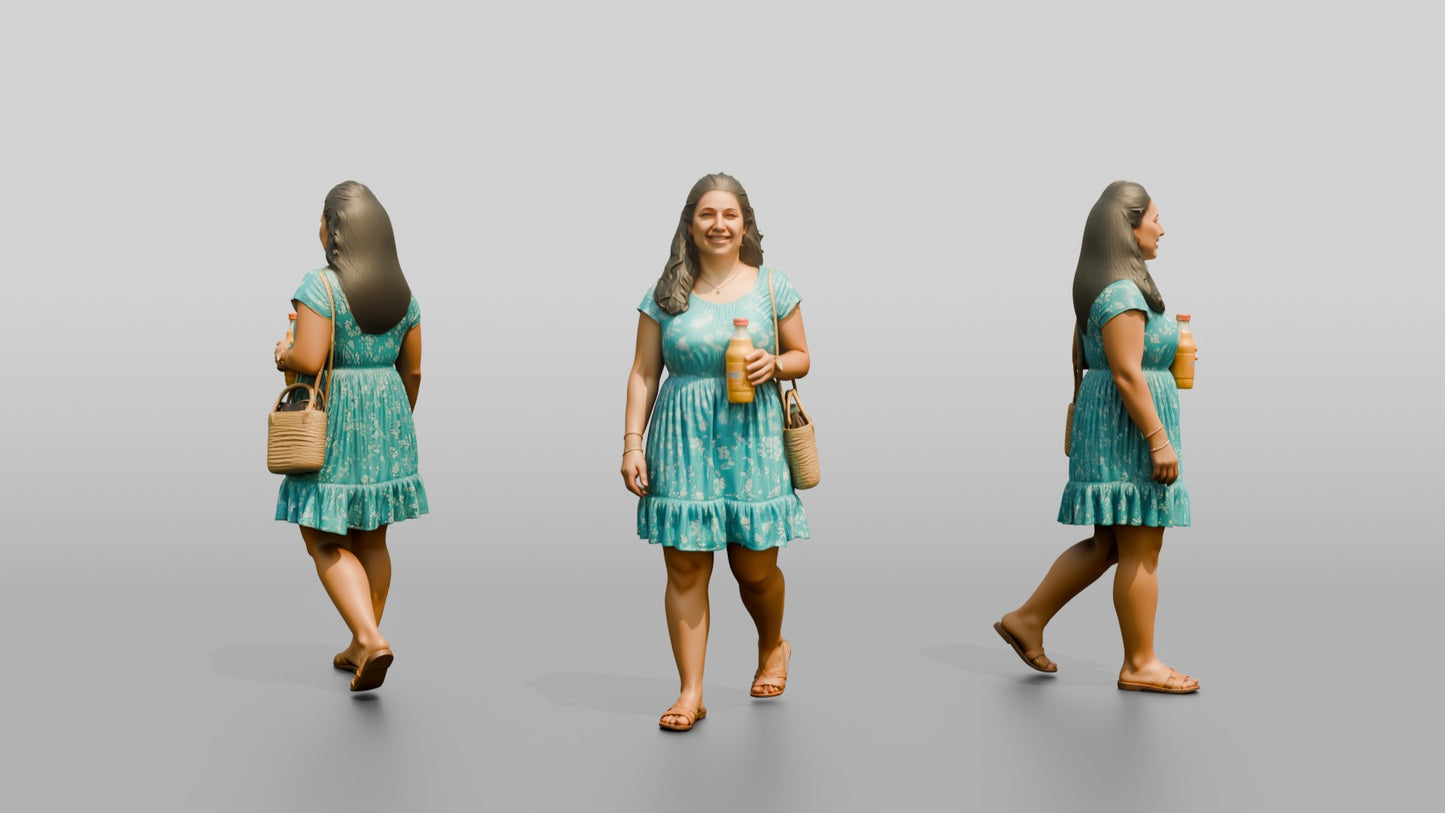 Plus-Size Greek Young Woman Holding a Cold Soda