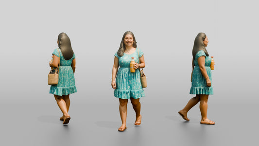 Plus-Size Greek Young Woman Holding a Cold Soda