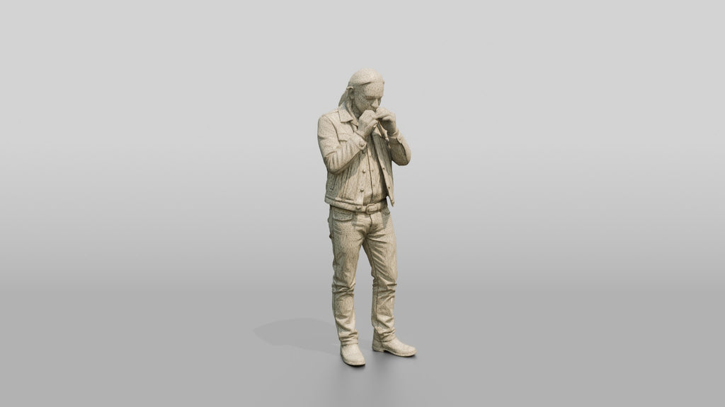 Homeless Man Playing a Harmonica