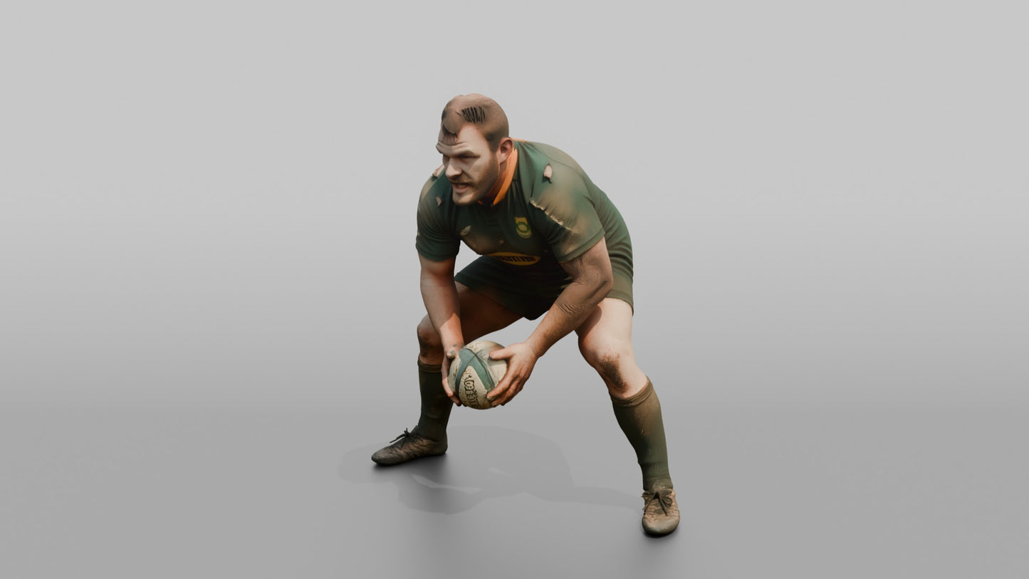 South African Prop in an Intimidating Battle-Worn Stance
