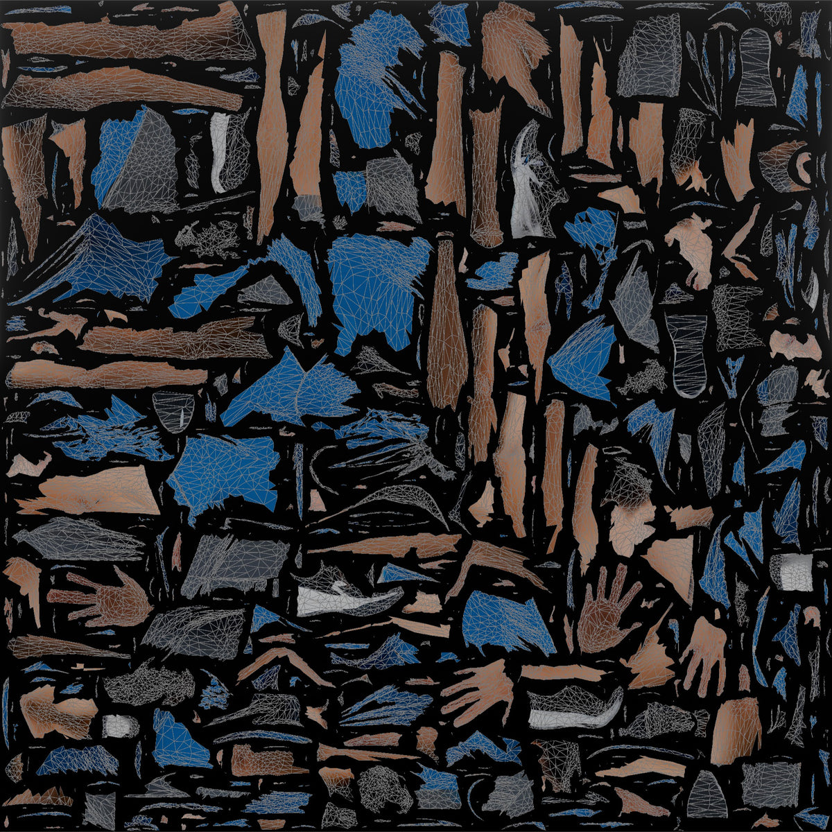 Bodyweight Athlete Man In A Mountain-climber Position - UV layout, base color map