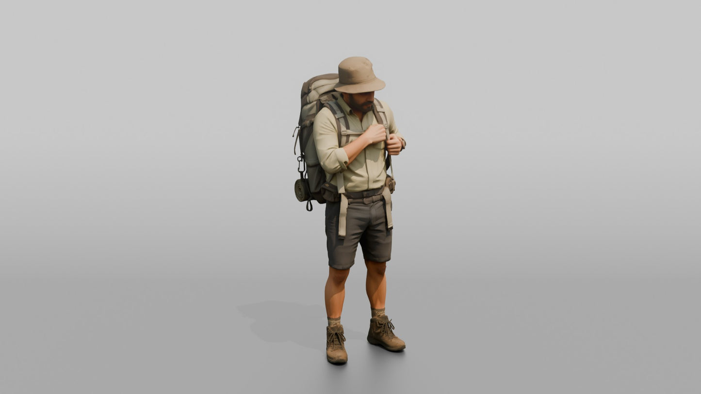 Vacationer Wearing Bucket Hat