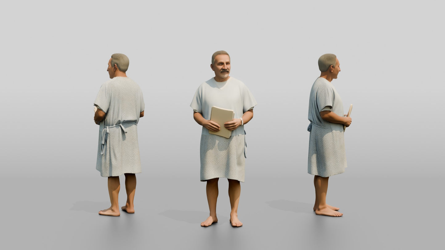 Elderly Man Patient Holding a Notebook