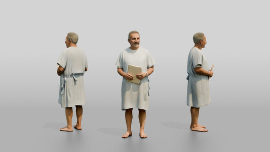 Elderly Man Patient Holding a Notebook