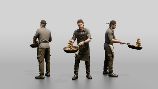 Line Cook Sauteing Mushrooms