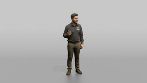 Host Man Holding A Pager Buzzer Device - 3D character model