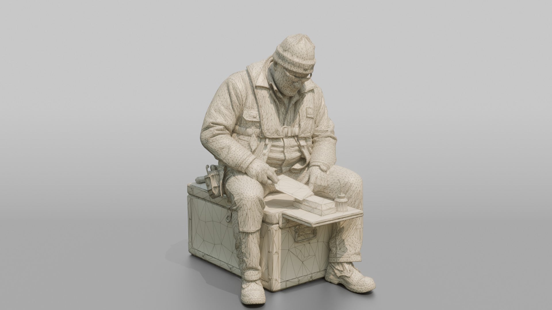 Bosun Sharpening a Scraping Tool