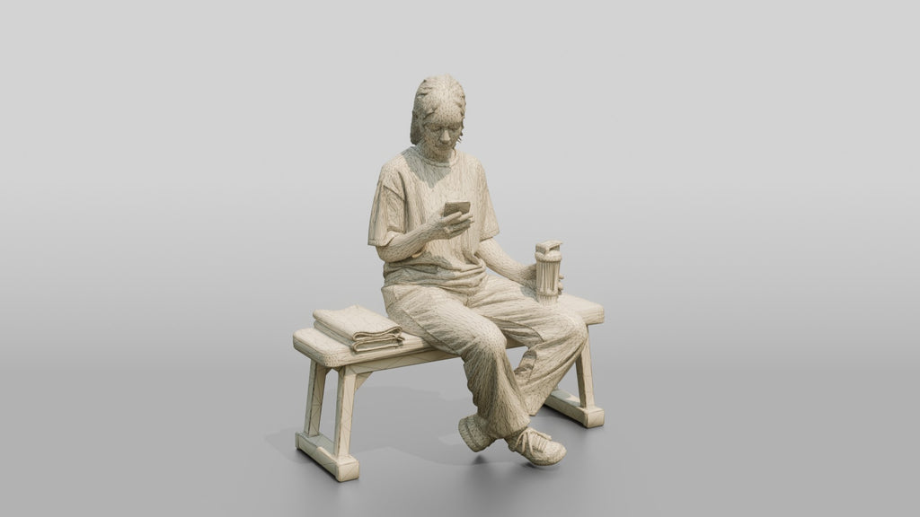 Woman Sitting with Protein Shaker