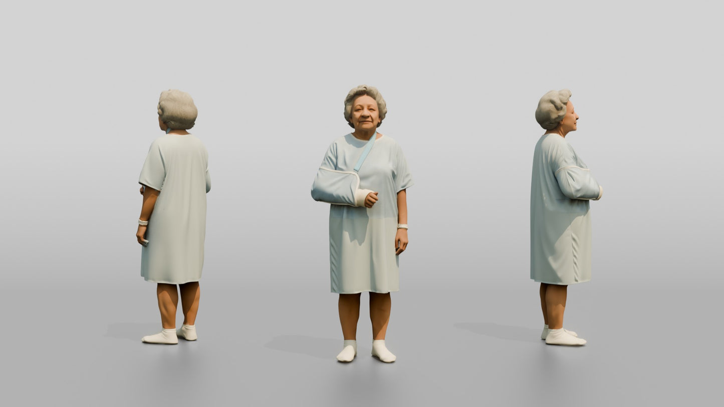 Elderly Woman Patient with Arm in a Sling