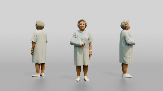 Elderly Woman Patient with Arm in a Sling