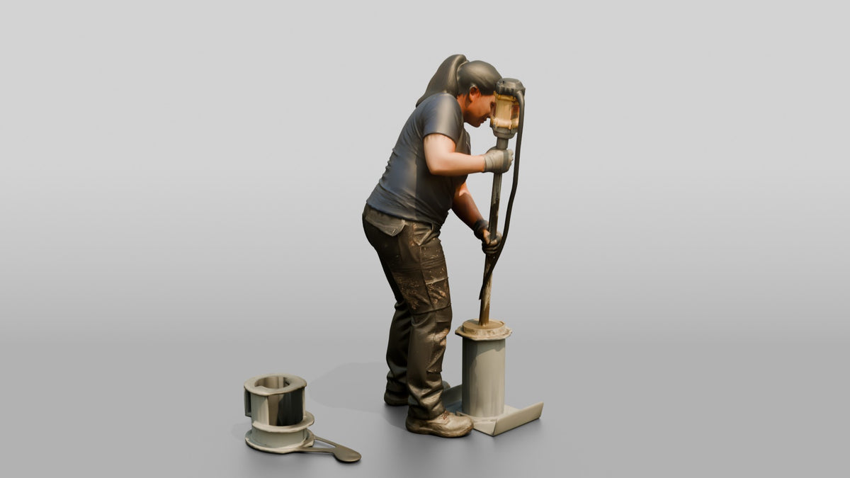 Construction Worker Woman 69 - 3D character model, view 2