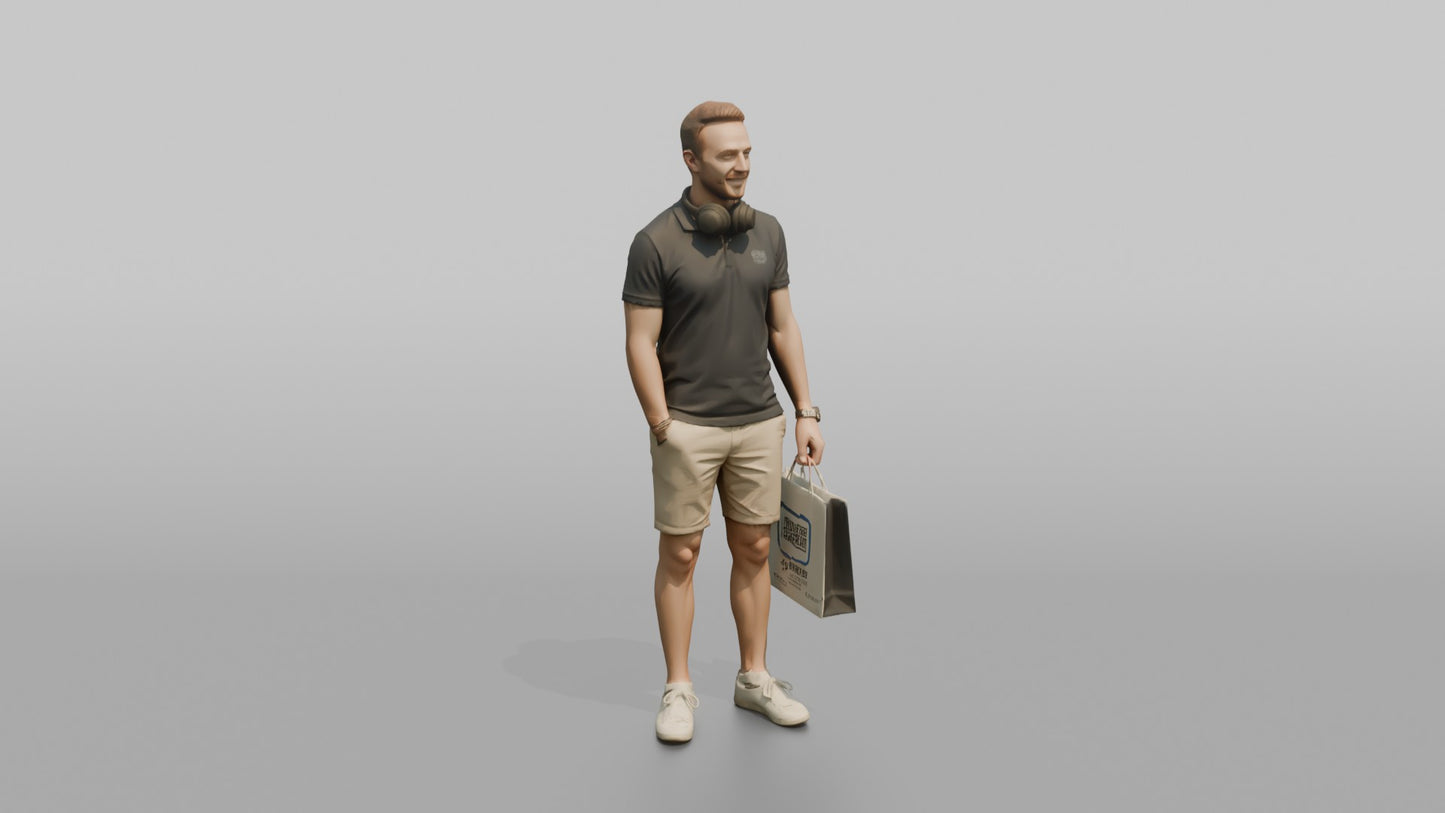 Vacationer Wearing Relaxed Polo Shirt