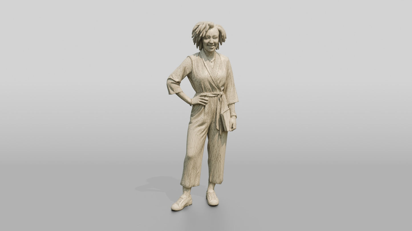 Woman with a Laptop and Hand on Hip