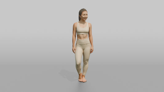 Fitness Influencer Woman Standing Relaxed, Weight On One Hip - 3D character model