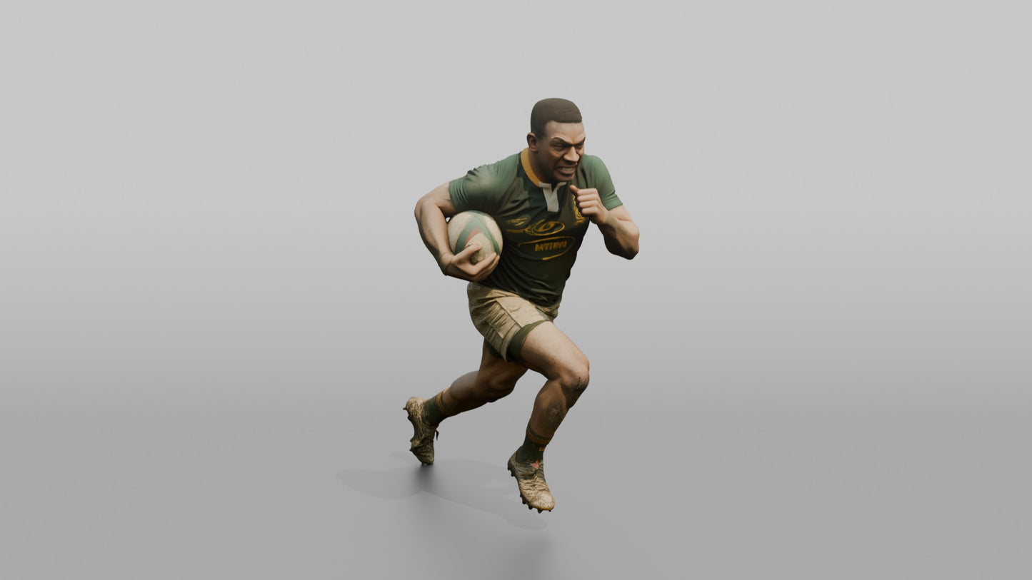 South African Winger Sprinting with the Ball