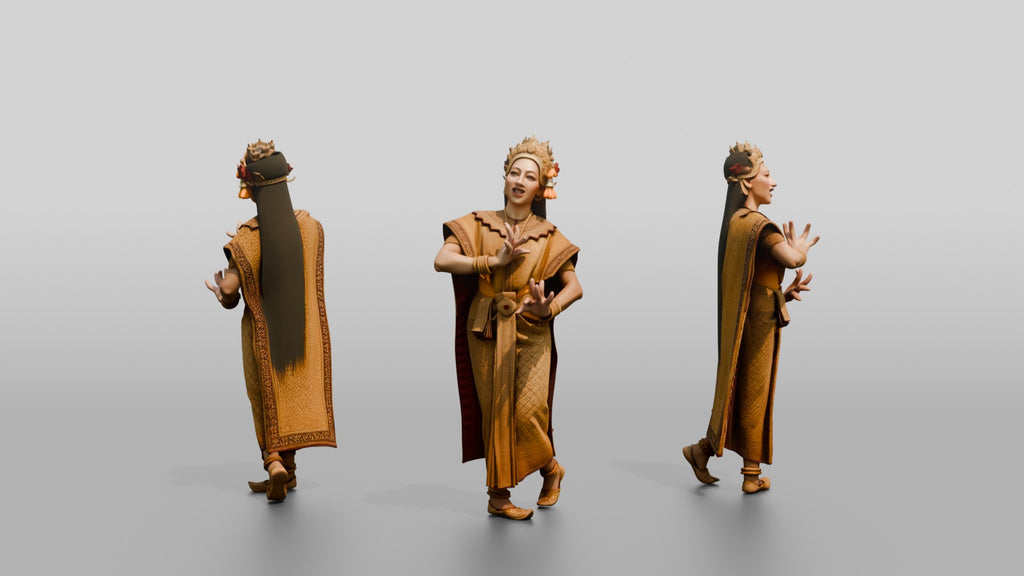 Classical Dancer and Singer with Hand Mudras
