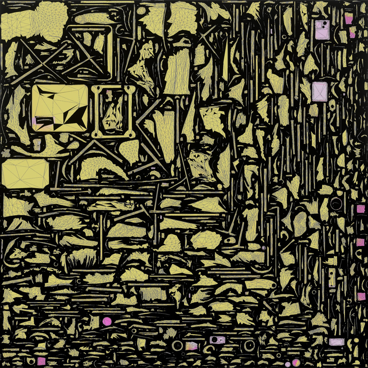 Elderly Chinese Woman Relaxing with Tea Outdoors - UV layout, metallic roughness map
