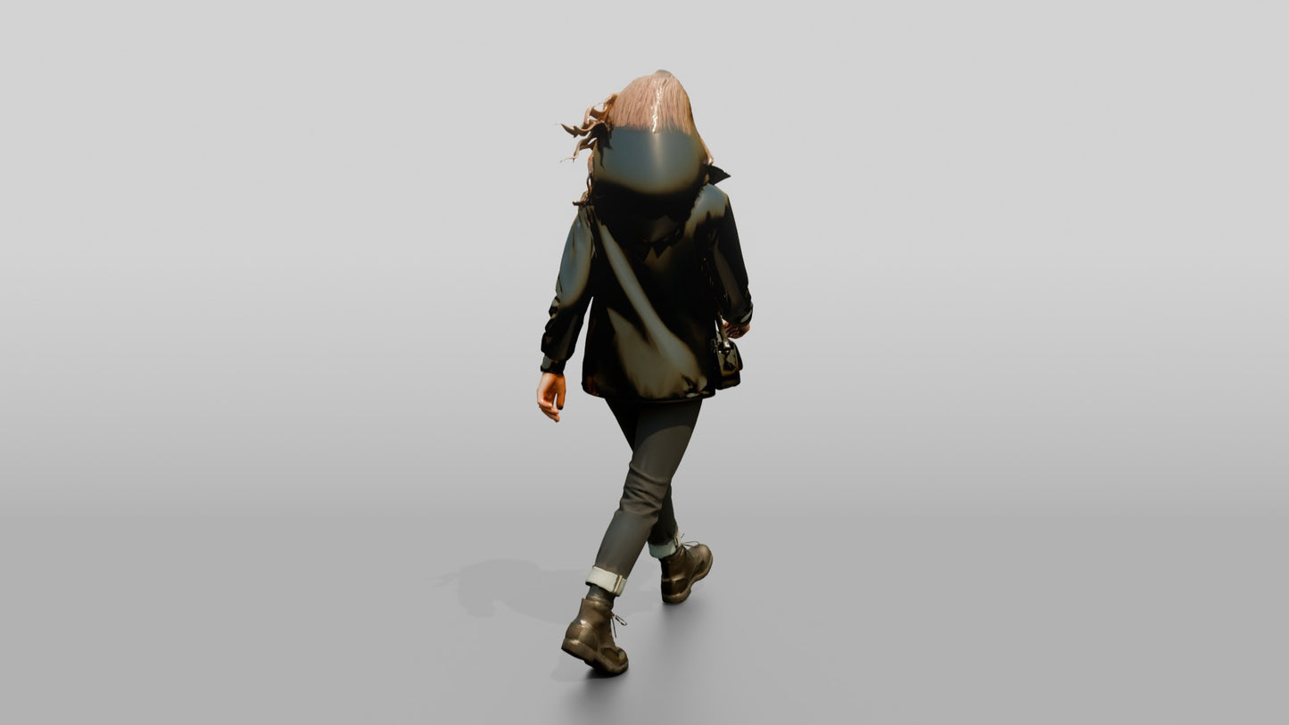 Caucasian Woman in Technical Winter Jacket