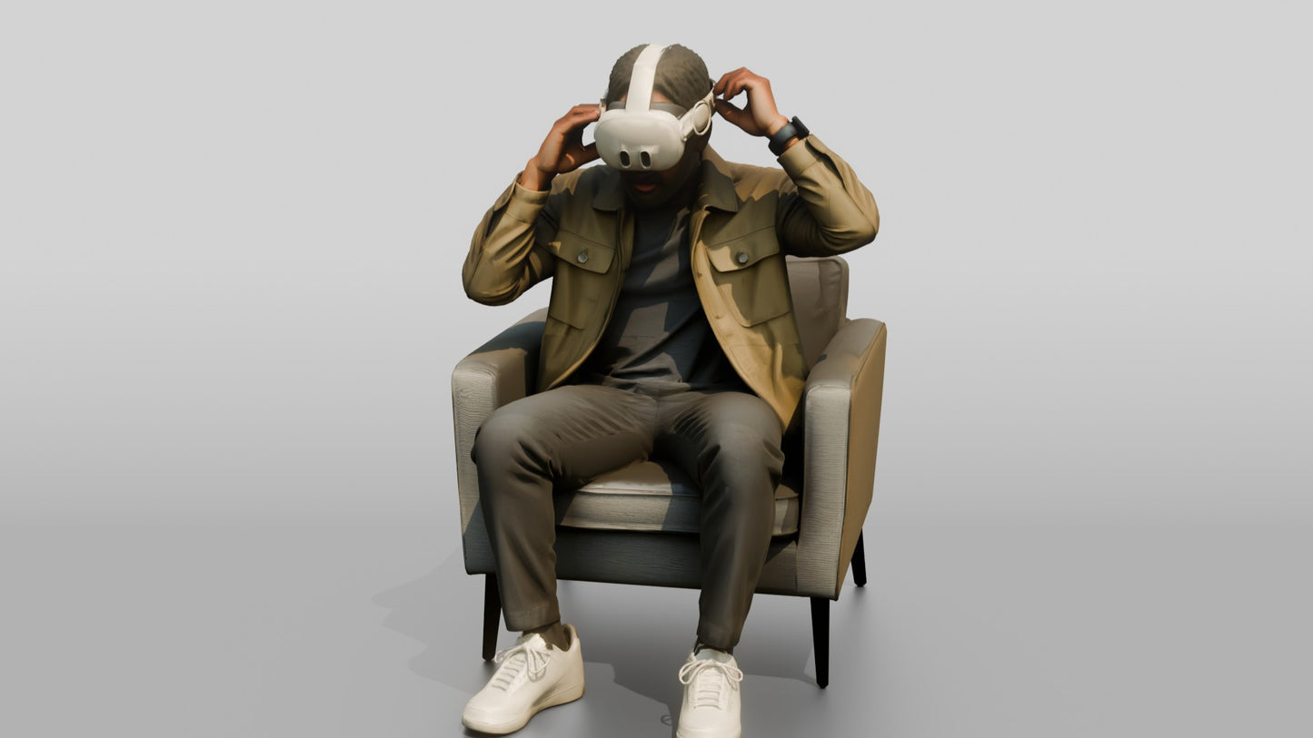 Man Trying a VR Headset
