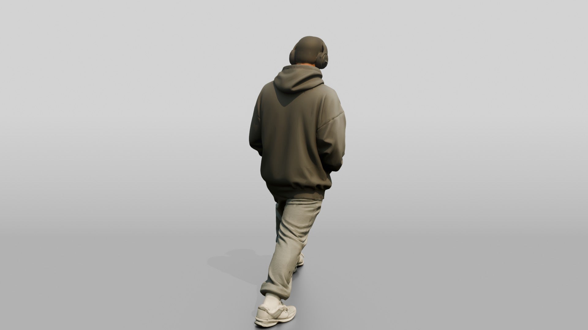 Man Stretching Calf in Hoodie