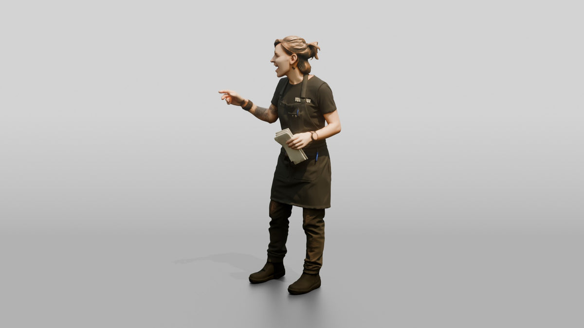 Expeditor Calling Ticket Orders - 3D character model, view 4