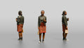 Young African Woman in Leather Jacket and Plaid Skirt