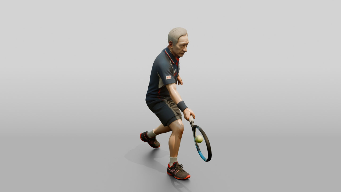 Senior Tennis Player Playing a Delicate Drop Shot