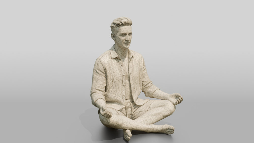 Man Meditating Cross-Legged