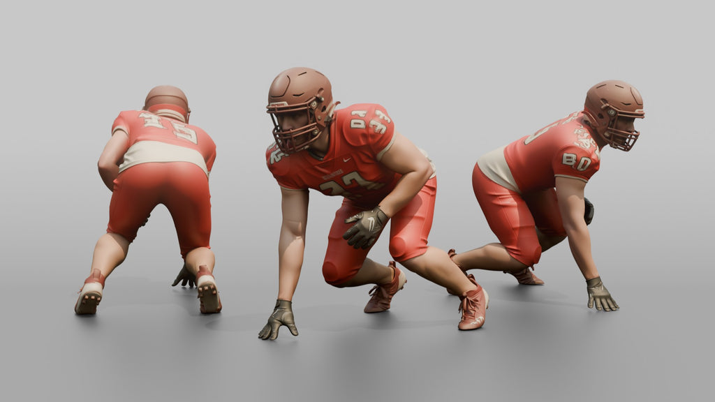 Running Back in a Three-Point Stance