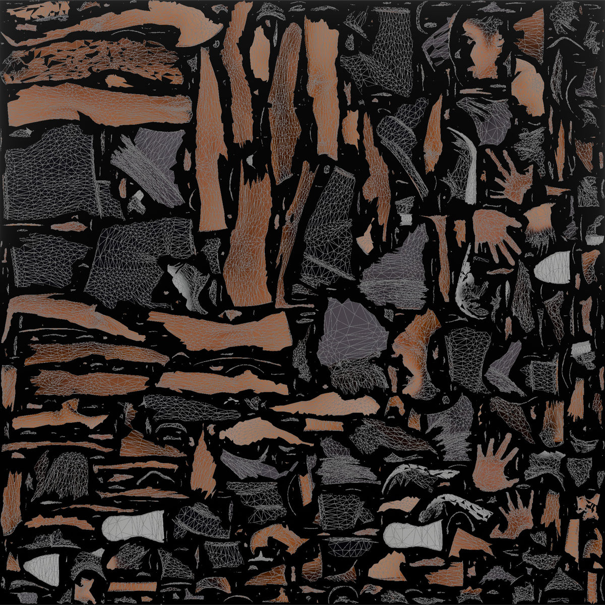 Fitness Influencer Woman Mid Push-up - UV layout, base color map