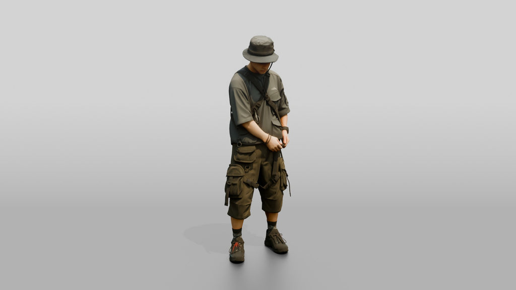 Techwear Man with Crossbody Harness