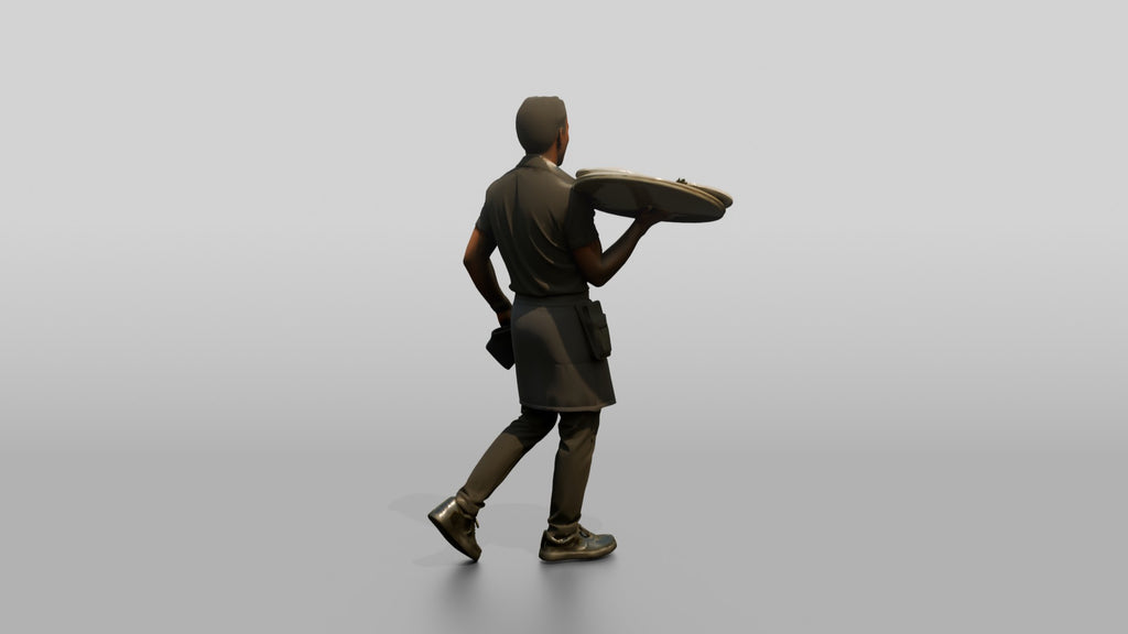 Server Balancing a Tray of Plates