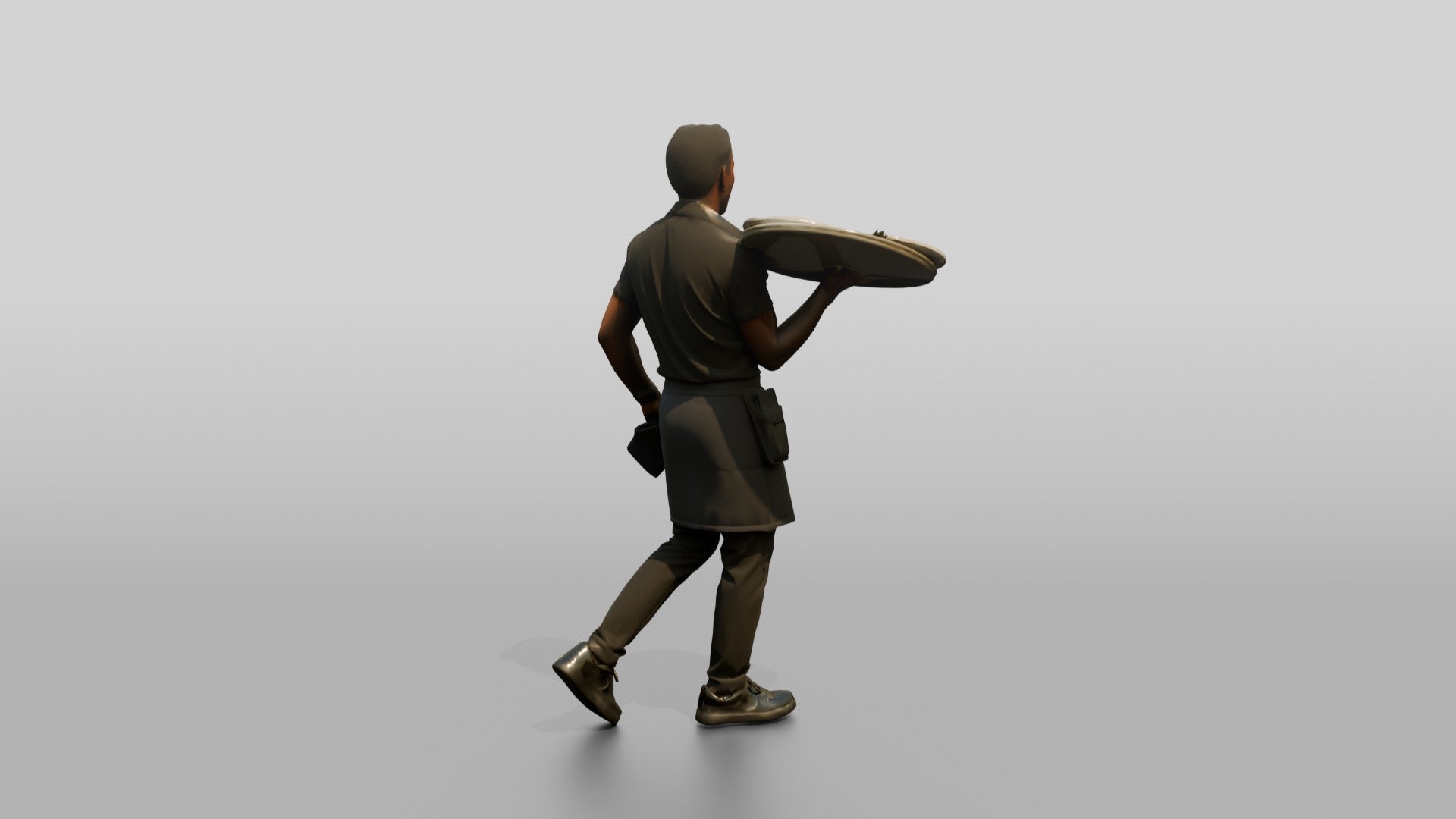Server Balancing a Tray of Plates