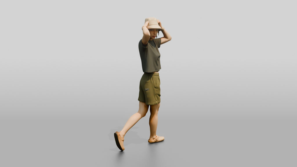 Woman Tying Back Her Hair