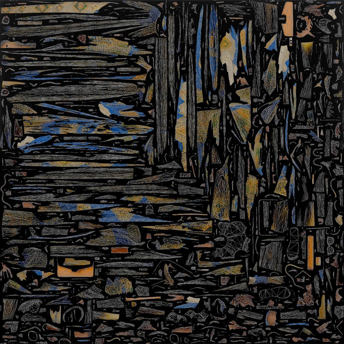 Elderly African Woman in a Patterned Boubou and Sunglasses - UV layout, base color map